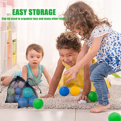 6 stukken Mesh koord Tassen, Polyester Small Mesh Bag 6x8 Inch koord opslag Net Bag voor reizen Sport Volleybal Golf Beach Speelgoed verzamelen 4