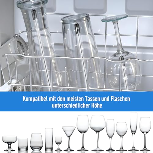 Verpakking van 13 Roestvrij Stalen Fleshouders Vaatwasser Invoegen voor Bestek mand Vaatwasser Rust Deterrent Vaatwasser Accessoires met Siliconen Caps voor alle Crockers 15,4/18,4/22/27 cm 5