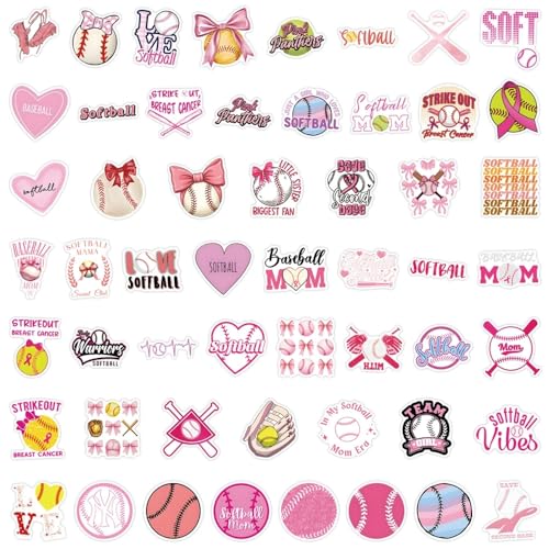 Softbalstickers voor jongeren en volwassenen, 50 stuks, softbal, vinyl stickers, set, auto, motorfiets, fiets, skateboard, snowboard, bagage, laptop, koffer, roer, motorfiets, computer 4