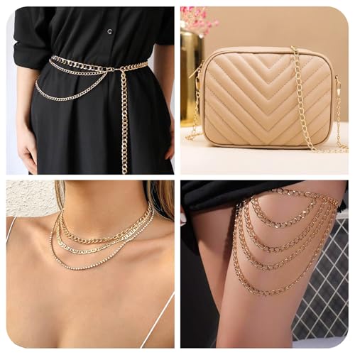 10m Aluminium Curb kettingen Gold Unwelded Twisted Cross Link kettingkettingen met Spool voor Punk armband ketting sieraden maken 4