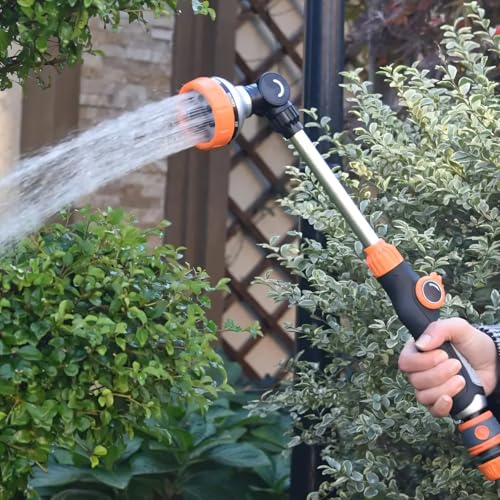Tuinsproeipistool 47 cm met 8 verstelbare modellen en duimbedieningspistool voor tuinuitwerpen Hoge druksproeipistool voor gazon en planten 5