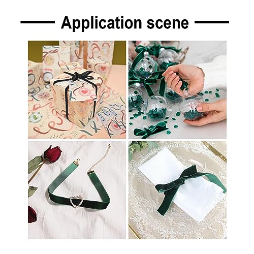 50 Yards Single Face Velvet Ribbon 3/8 Inch 10mm Velvet Ribbon Spool voor Gift Wrapping Hair Bow Clip Naaien van bruiloft Decoratie (Donkere cyaan) 5