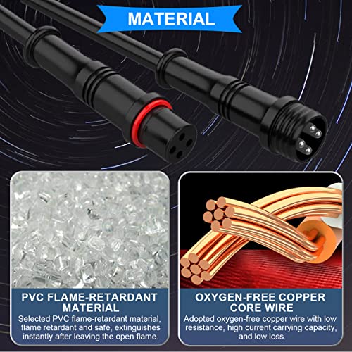 5 Paren Waterdichte 4-pins LED-kabel - Man en vrouw (Klein) met 0,2 mm2 24 AWG draadverlengkabel IP67 20 cm voor auto, vrachtwagen, boot