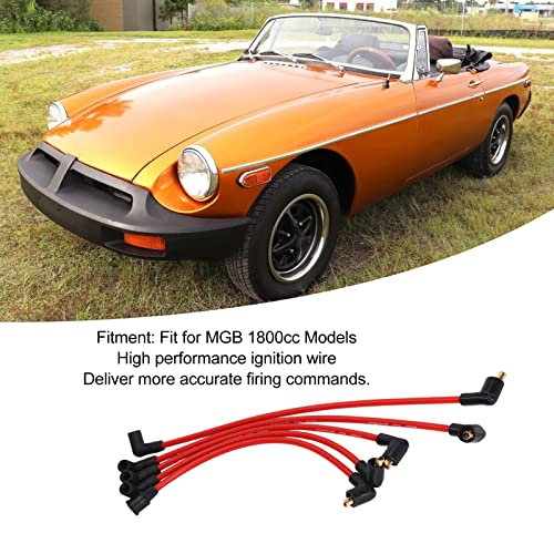 5st 8mm Bouging Wire, Red Silicone Ignition Leaders HT Leads Spark Plug Plug Kabels voor MGB 1800cc Modellen 4