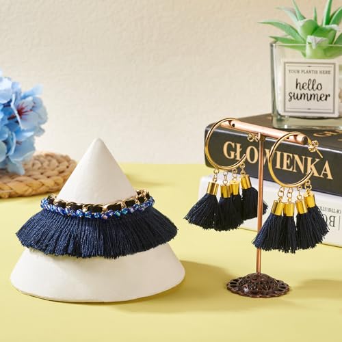 25m Fringe Lace Trim Polyester Ribbon Curtain Tassel Naaistof Curtail Kussen Trim voor kleding Home Decoratie Ambachten, Marine Blauw