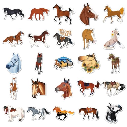 100 stuks Paard Stickers voor tieners Volwassenen Paard Paard Waterdichte Set Vinyl Set voor Auto Motorfiets Fiets Skateboard Snowboard Bagage Laptop Koffer Helm Motorfiets Motorrijwiel