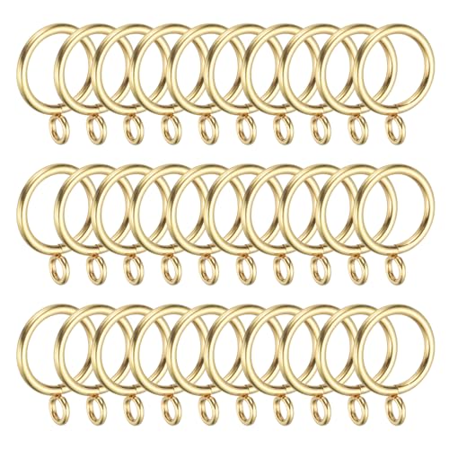 1 Inch Binnendiameter gordijn Rod ringen met ogen, 30 stuks metalen gordijn Ring voor gordijn Rods Hoop Pennen, Goud Kleur