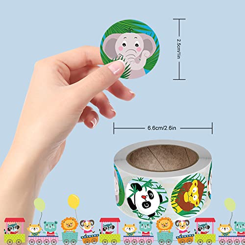 Dieren kinderen, 1500 stuks, schattige ronde dierlijke stickers, beloning stickers kindersticker set met 24 dierlijke ontwerpen, leraren, stickers, feest beloning stickers dieren 5
