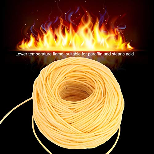 200 FT Fiber Wick, natuurlijke bijenwas kaars Wick, geparfumeerde kaars Wick, biologische spoel Wick met natuurlijke bijenwas, geurloze kaars Wick voor kaars maken DIY (Licht)