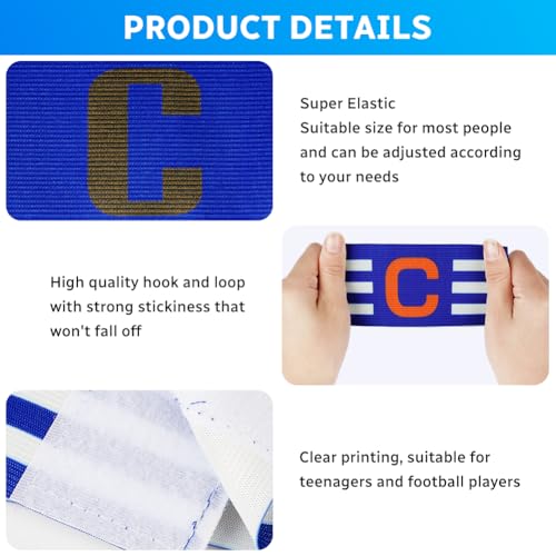 Voetbal Captain's Armbanden, geel + blauw + zwart 3