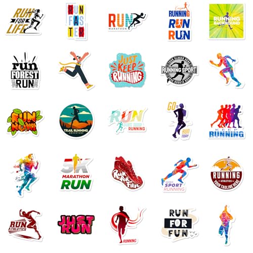Running Sticker Set voor kinderen tieners 50 stuks waterdicht Vinyl Laptop Skateboard Koffer Helm Autofiets mobiele telefoon Motorrijwiel Bike Scrapbook Cadeau dagboek Cups
