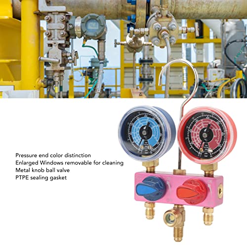 Mini G1/4 metalen knoop Kenmerkende drukmeter met PTPE pakkingzegel voor R22 R32 R410A Koelmiddel 5