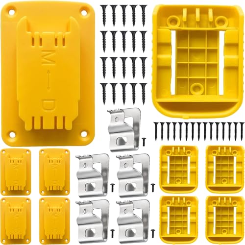 Batterijhouder voor Dewalt 20 V Batterij en 20 V Dewalt 20 V Drill Tool Holder Kit Geel met riemclip voor Dewalt Schroeven (verpakking van 5)