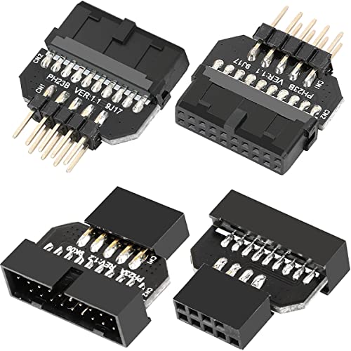 USB 2.0 9Pin naar USB 3.0 20Pin Moederbord Adapter Header Converter, PC Computer Case IDC 9pin Vrouw - Moederbord IDC 20 speld Man, USB 2.0 Man tot USB 3.0 Vrouw, 4PCS