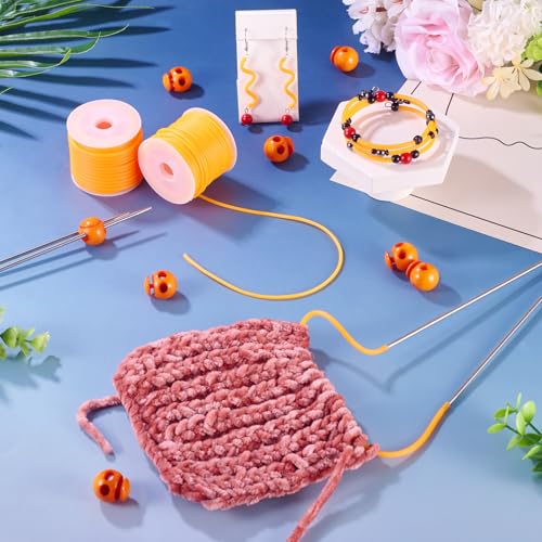 15m Holle Pijp Rubber koord met Plastic koord sloten 2mm 3mm Stitch houder Tube Cords Orange Brei Barber Cords voor sieraden maken DIY Crafts