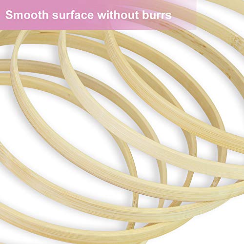 Bamboe Hoops 10 stuks Hout Droomvangers ringen Dream Catcher Kit voor DIY Macrame Rings Making Dream Catchers Crafts Cot Mobiele kerstversiering (19cm) 3