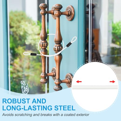 1/8" Dia Vinyl gecoate roestvrij staalkabel met lusjes, 2st 1m (40 inch) Flexibele draad touw veiligheid ketting, Lanyard, voor Outdoor Stage Verlichting, Bagage slot, Wit 5