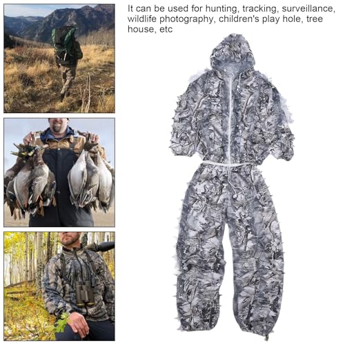 Sneeuw 3D Leaf Suit Sneeuw Ghillie Kostuum jacht Ghillie kostuum winter Ghillie Costume Camo Ghillie Kostuum Snow Camouflage Suit Hunting Ghillie kostuum voor sneeuw 4