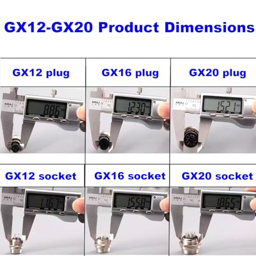2st GX12 6 Pole Aviation Connector, 12mm Solder Man en Vrouwelijke Panel Cable Aviation Connector (GX12 6-Pole)