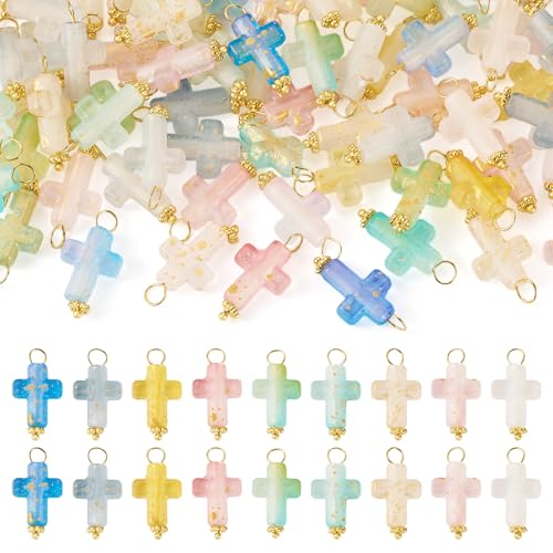 50 st Kruis Acryl Bedels Crucifix Kruis Acryl Hangers Pasen Dangle Charm voor DIY armband ketting sieraden maken, acryl