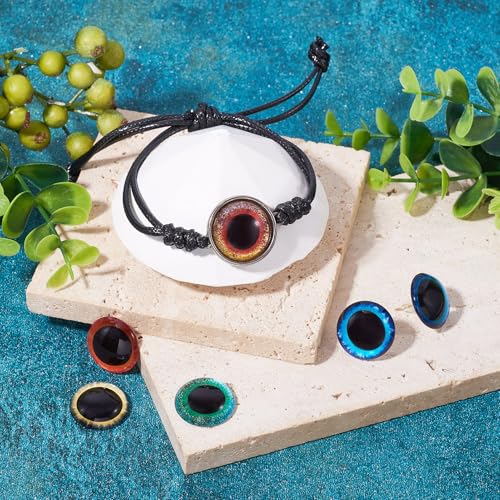50 st Eyeglass Cabochons 20mm Half Ronde Gemengde Kleur Domes Dierenogen Flat Terug Cameo Hanger voor Clay Poll Making Jewelry Scrapbooking Halloween Decoratie Accessoire Craft