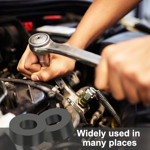 Multifunctionele rubberen afstandhouders, 50 stuks, 0,5 x 0,4 Inch Od x 0,5 Inch T Anti-Vibratie Isolatie Pads, Ronde Neopreen Bushings, Rubber isolatieschijven voor Hvac Bolts, Accessoires 5