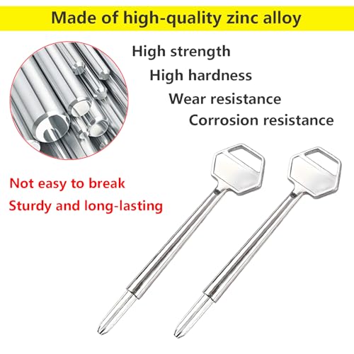 2 st Universele deurbeveiliging Rack Bolt sleutel, raamsleutel, zinklegering Star sleutel, slot Bolt sleutel voor deuren en ramen sloten, sleutel lengte 106m m 3