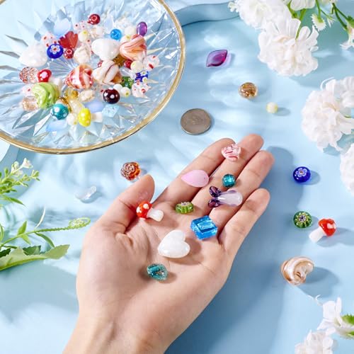 Millefiori Lampwerk Glazen Kralen Gemengde Vormen Goud Zand Losse kralen voor sieraden maken 100g/Bag 5