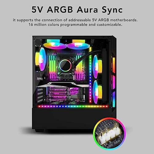 Magnetische LED Strips voor PC, 15,7" 5V adresseerbare RGB LED Light Bars, PC Housing Lights voor Aura SYNC, licht synchroniseren met 365 lichteffectmodi, Gifts voor 4