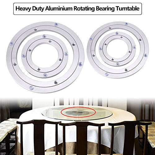 Lazy Susan Tafelblad Rotating Plate, Ballager Televisie, Aluminium voor Eettafel, TV, Monitor, Keukengerei UVM, Buitendiameter: 14 cm 3