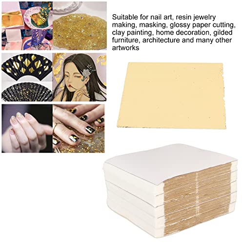 500Stuks Gold Leaf Imitatie Multifunctionele Gold Foil Sheets voor het schilderen Decoratie Kunst Gilding Crafting 4