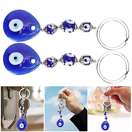 2 st. Lucky Eye Keychain, Exquise ambacht Eye Keychain Turkse blauwe ogen sieraden Blue Eye Amulet voor meisjes, blauw
