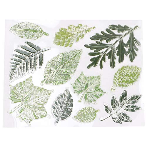 Siliconen Stempel, Groene Leaf Seal DIY Hand Account Scrapbook,Foto Album kaart maken van kunst decoratie Groen blad Thema, ambachtelijk handgemaakt geschenk
