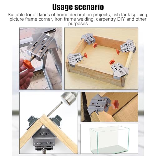 4Pcs Stainless Steel Hoekklem, open gesloten verstelbare 90 graden rechterhoekklem, voor houtbewerking 5