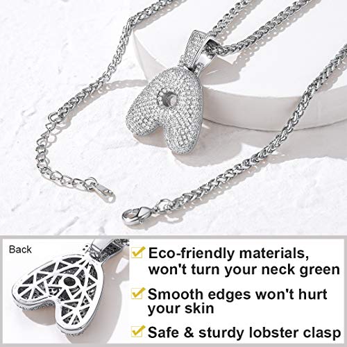 Juwelen IJs uit Bubble Letter Hanger, Bling Gold Initial Ketting met tennis ketting, Custom Hip Hop sieraden voor mannen vrouwen 4