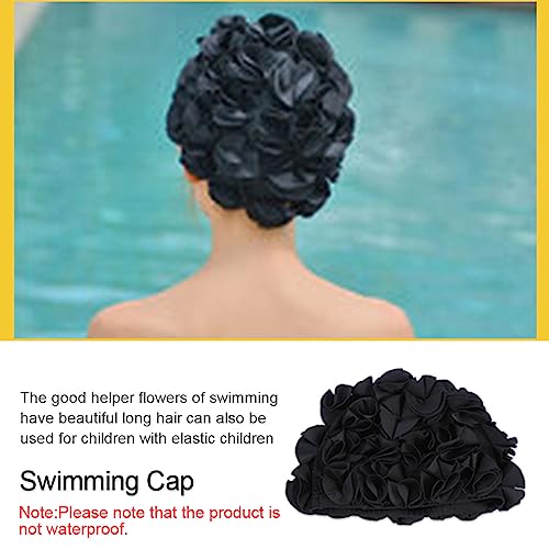 Zwemmuts Floral Zwemkop Elastische Zwemmuts Waterdichte Zwemmuts voor dames Lang Haar Zomer Pool Droog haar 3