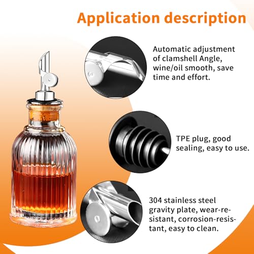 2 stuks Olijfolie uitgietsel, gedistilleerde drank, olijfolie uitgietsel, uitgietselolie, uitgietselolie, uitgietsel, uitgietsel van flessen, uitgietsel van roestvrij staal, voor alcohol, olijfolie 3