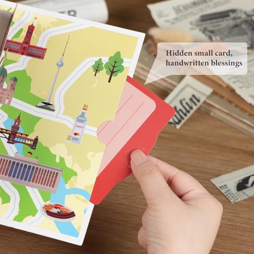 Berlin Pop Up Card, 3D Travel Voucher Cadeaubon voor Berlijn reis of huwelijksreis, Cadeaubon voor verjaardag, Duitse Vakantie Cadeaubon 5