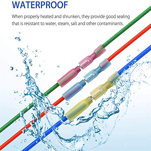 Pak van 100 Heat Shrink Tubes, Impact Connectors, Cable Connectors, Ball Connectors, Clamp Connectors, Automotive Waterdicht, Geïsoleerd, Draad Terminal (Red 40+ Blue 40+ Yellow 20) 5