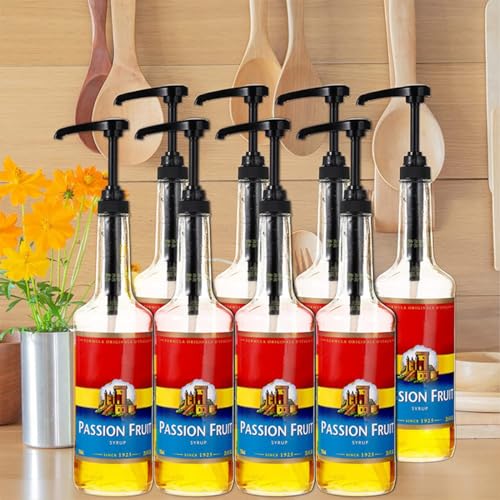 Koffie Siroop Pomp, 5 Piece Pump Dispenser, past op de meeste 750ML Siroop flessen Herbruikbare Leakproof Pump voor koffie Siroop voor thuis Keuken Koffie Bars Zwart 5