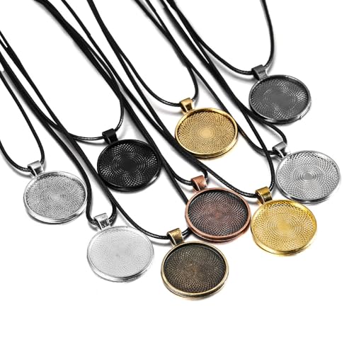 Hanger Pieces Bezel hangers Cabochon met 25mm glazen koepel Tegels Clear Cameo (zwart), Glass Metal, Created Diamond 5