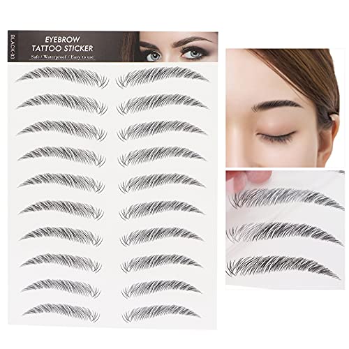 6D Eyebrow Tattoo Sticker Professional Waterproof Eyebrow Transfer Sticker Eyebrow make-up tool voor vrouwen en meisjes (zwart)(BLACK-03)