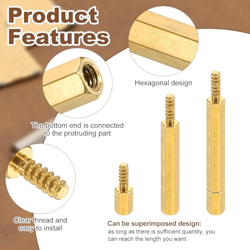24Pcs M3 30+8mm Hex Standoff Spacer, man tot vrouw koper Threaded Pilars Standoff Spacer Hexagonal Spacers Spacers Standoffs Schroeven Noten voor PC PCB Moederbord 3