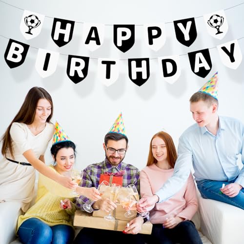 Voetbal Gelukkige Verjaardag Banner, Pre-strung Voetbal Thema Verjaardag Banner Voetbal Party Decoraties Banner voor jongens Meisjes Voetbal Fans Verjaardag Party 5