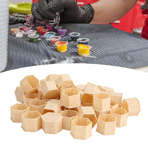 Tattoo Pigment Cups, Wegwerpbare Straw Oplosbare Herbruikbare zelf staande Microbladerende inktbekers (XL 100st) 5