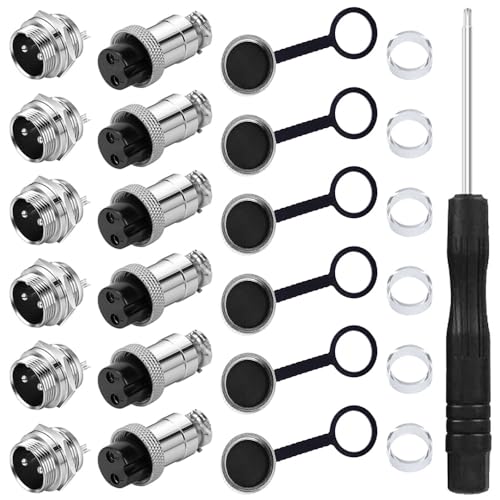 GX12 2 Pin Aviation Plug Man/Vrouwelijke Kabel Connector Luchtvaart Kabelplug voor Power Connection Waterdichte Cover Schroevendraaier Verpakking van 6