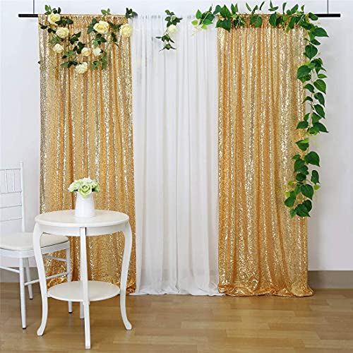 Gouden pailletten achtergrond gordijn 1,25m x 1,8m, Luxe pailletten gordijnen grote grootte Shimmer pailletten gordijn achtergrond achtergrond achtergrond voor bruiloft kerst ceremonie partij