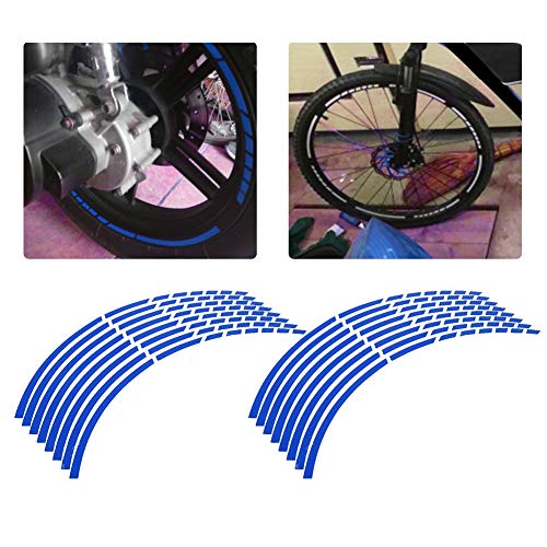 16 st 16-18 inch Motorfiets Reflecterende Wielstrip Stickers, PET Wheel Stickers Decoratie accessoire(Blauw) 5
