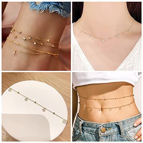10m Gold Satellite Kettingen, Messing Kruis Kabel Kettingen met Rondelle kralen sierlijke bal kralen armband voor sieraden ketting ketting maken 4