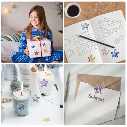 500st Glitter Star Stickers voor kinderen Reward, 1 Inch Sparkling Star Stickers Roll Zelfklevende kleur glanzend gedrag Tabel-tags voor doe-het-zelf Craft School Leraar 3